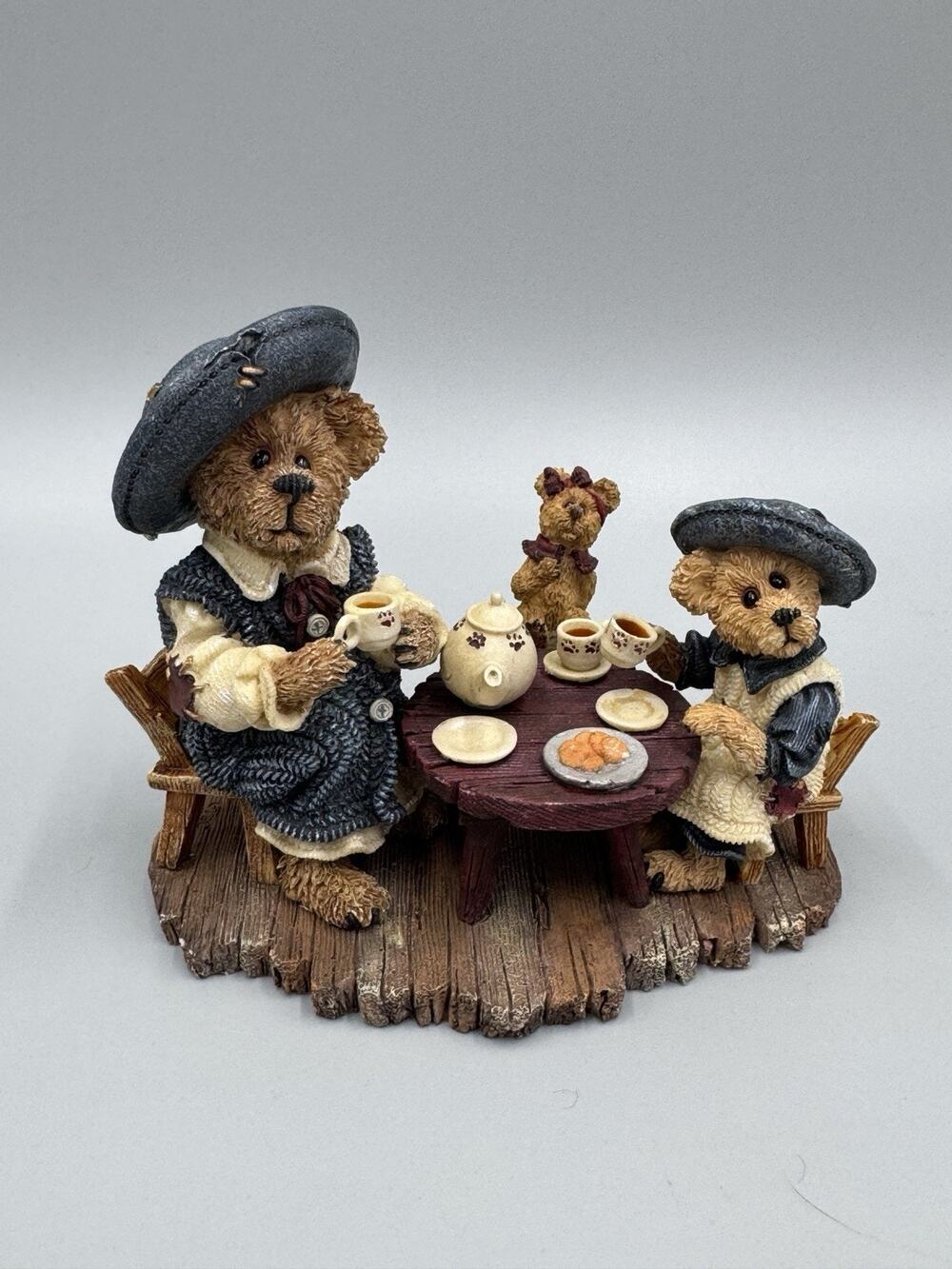 Boyds Bears Bearstone Catherine Caitlin Berriweather Little Scruff Tea For Three